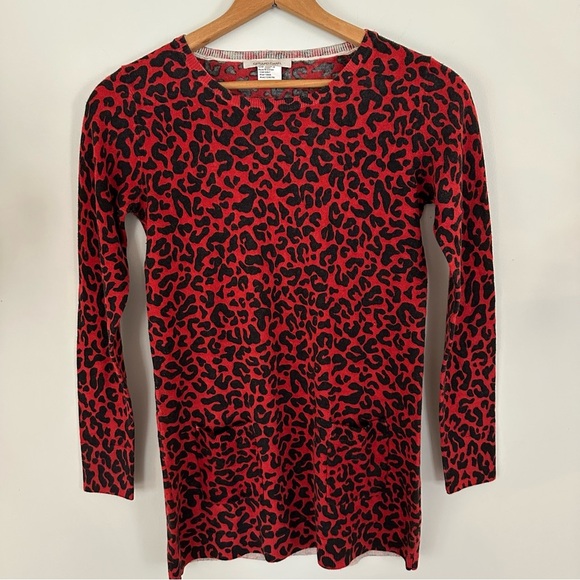 Gerard Darel Sweaters - Gerard Darel Red Leopard Print Wool Sweater